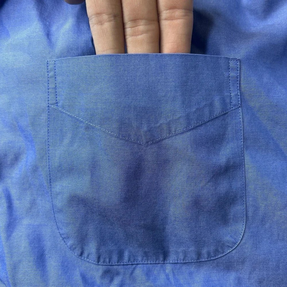 Brooks Brothers Dress Shirt 19 36 Traditional Fit Blue Cotton L/S Big Tall 3XL